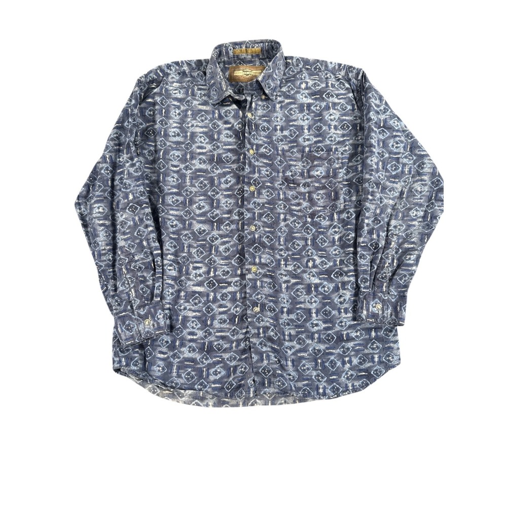 American Terrain by Robert Peritz Shirt Mens Large Blue Button Up‎ Streetwear